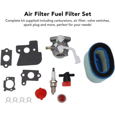 Kit completo de mantenimiento del motor con carburador, filtro de aire, bujía y filtro de combustible - Compatible con 690152, 694203, 121602, 121607 y 121612 (1/5)