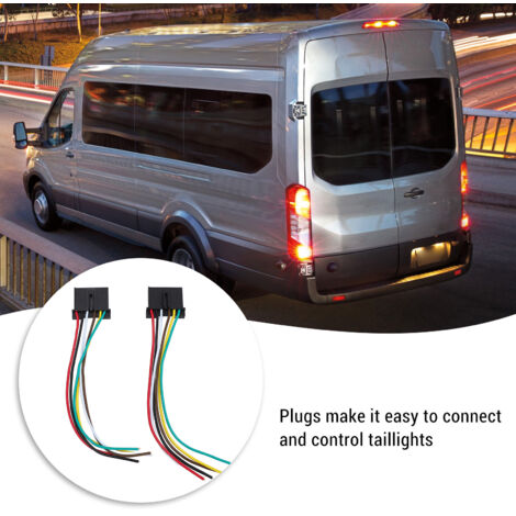 Conector de arnés de luz trasera precableado - 2 piezas - Para Ford Transit MK6 MK7 2000-2014 - Fácil instalación y alta temperatura (1/5)