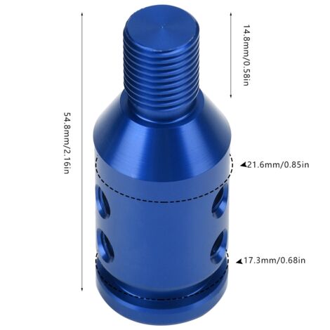 Adaptador universal para pomo de palanca de cambios para sistemas sin rosca de 12x1,25 mm, fabricado en aluminio, a juego con el color, con kit de instalación completo. (1/5)