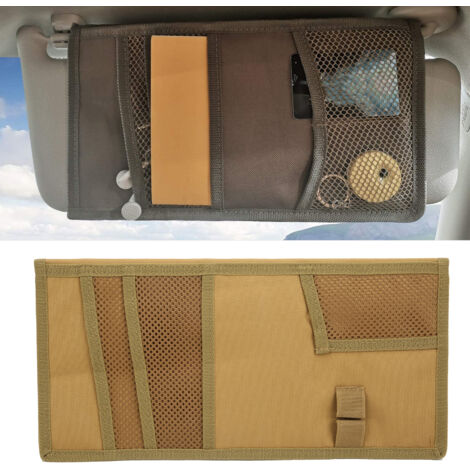 Organizador de parasol para coche, máxima capacidad, tela Oxford impermeable (caqui) (1/5)