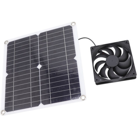 Kit de ventilación fotovoltaica, ventilador portátil de silicio monocristalino de 12 W para coche, hogar, caravana, kit de ventilación USB de 5 V (1/5)