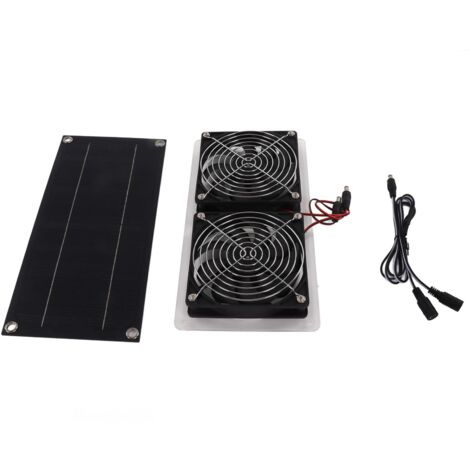 Kit de ventilador solar IP67 con panel monocristalino de 100 W para el hogar, invernadero y mascotas. (1/5)