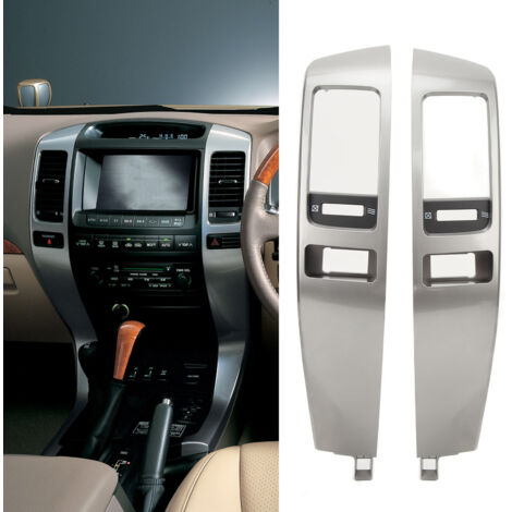 2 paneles de ventilación para el salpicadero, de ABS plateado, para Toyota Land Cruiser Prado J120 (2003-2009)