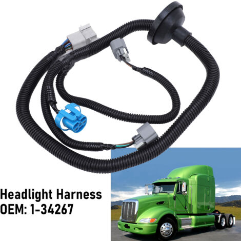 Mazo de cables para faros delanteros 1-34267 para Peterbilt 386 (2005-2015) y 387 (1999-2010) - Cableado de plástico de alta fiabilidad (1/5)
