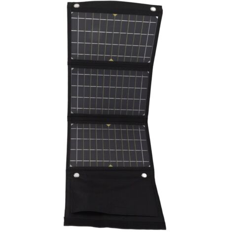 Panel solar portátil monocristalino profesional de 24 W con puertos USB para camping y uso al aire libre.