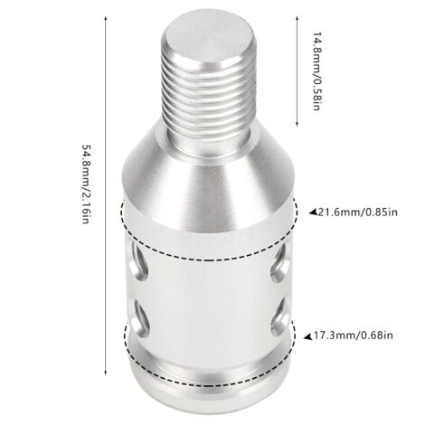 Adaptador universal para pomo de palanca de cambios para controles sin rosca de 12x1,25 para automóviles. (1/5)