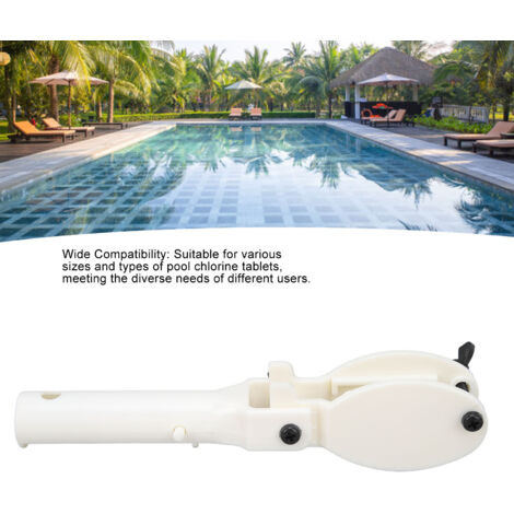 Soporte para pastillas de cloro para piscina con montaje en poste - Accesorio de limpieza de plástico para soporte de pastillas de cloro de fácil instalación