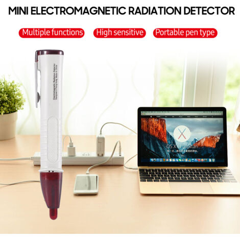 Detector portátil de radiación electromagnética mini, bolígrafo detector de campos electromagnéticos, comprobador sin contacto, alerta sonora y visual, alta sensibilidad.