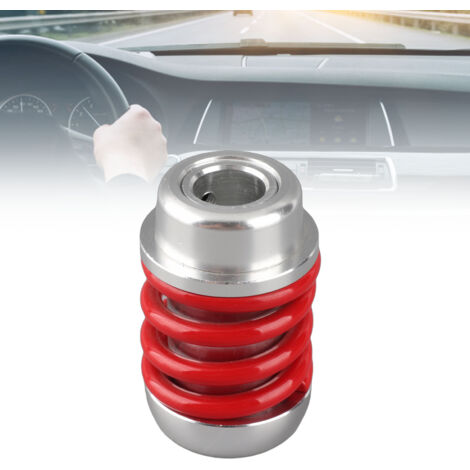 Pomo de palanca de cambios para automóvil - Universal de aluminio - Estilo resorte rojo - 8/10/12 mm con adaptadores (1/5)