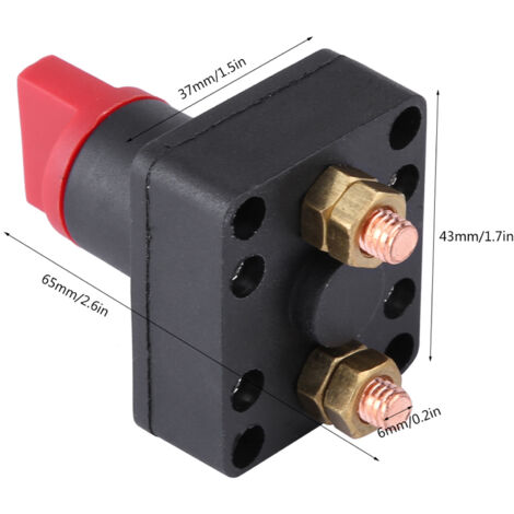 Interruptor de desconexión de batería de 300 A y 6 mm - Interruptor aislador/desactivador para coche, camión y barco. (1/5)