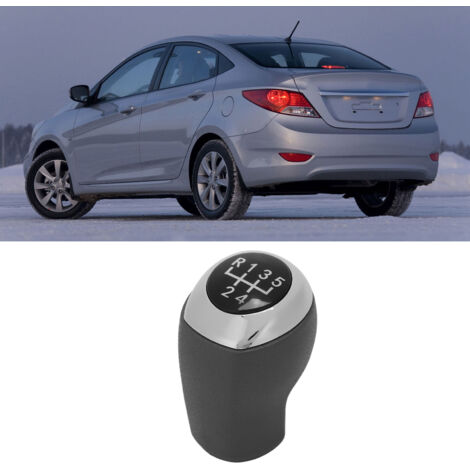 Pomo de palanca de cambios manual de 5 velocidades, color negro, para Hyundai Accent Solaris 2011-2014 (1/5)