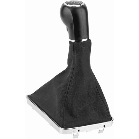 Funda, cubierta y empuñadura de la palanca de cambios de 6 velocidades en piel sintética negra para Opel Astra H 2004-2010. (1/5)
