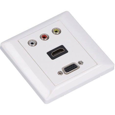 Caja de pared para audio y vídeo HDMI, VGA y RCA, compatible con 1080p, ABS resistente a impactos, 86 mm