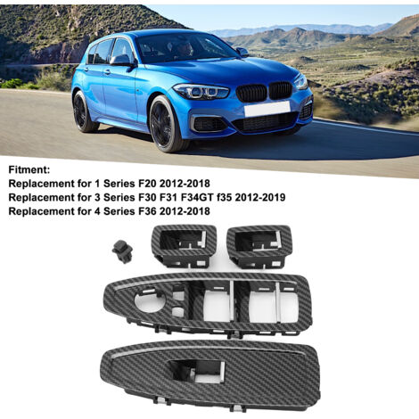 Panel de interruptores de ABS de fibra de carbono de repuesto para BMW Serie 1, 3 y 4 F20, F30 y F31 (2012-2019)