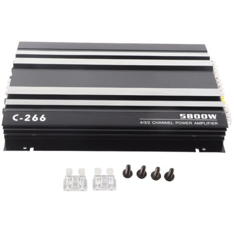 Amplificador de coche de potencia máxima de 5800 W, 12 V, audio estéreo Hi-Fi portátil, subwoofer de aluminio.