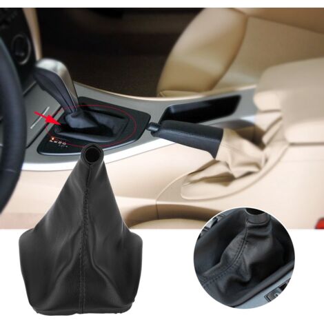 Funda para la palanca de cambios de BMW E36 E34 E28 E24 1998-2005, funda de cuero sintético negro.