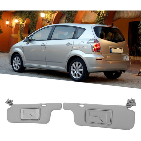 Par de viseras con espejo ABS gris para Toyota Corolla E120/E130 2001-2007 con volante a la izquierda.