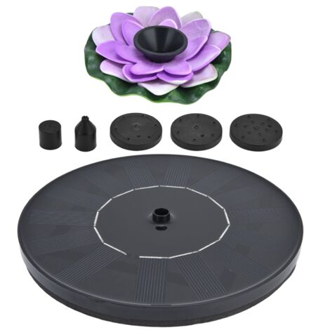 Fuente solar Lotus Mini fuente flotante con panel solar para estanques, jardines y piscinas (1/5)