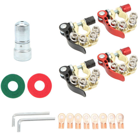 Terminal de batería: conector de latón estañado de 4 polos para estaciones SAE/JIS tipo A. (1/5)