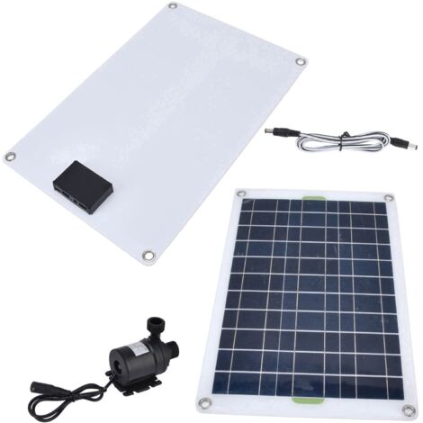 Kit de bomba de agua solar para pozos, de silicona, 800 l/h, 12 V, bajo nivel de ruido.