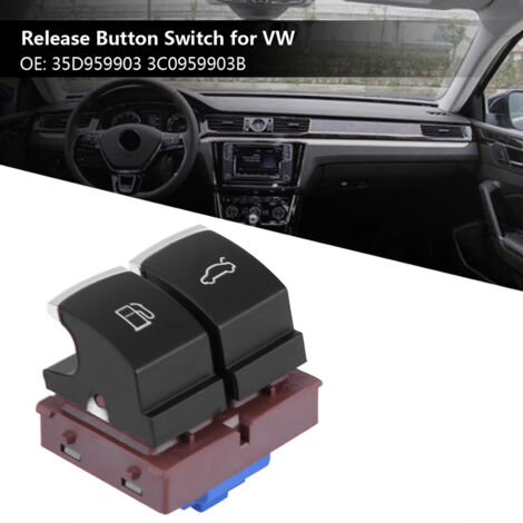Botón de interruptor de puerta y depósito de combustible de ABS negro 35D959903 para Volkswagen EOS (1/5)