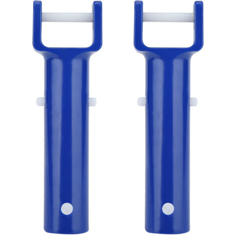 Cabezal de clip para cepillo de piscina en forma de V - Accesorio de repuesto con 2 piezas, ABS azul (1/5)