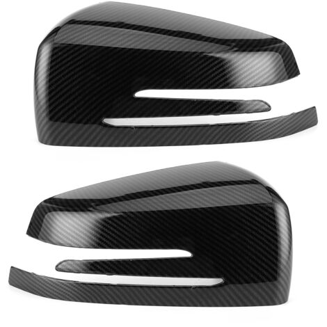 Cubiertas para espejos laterales - 2 piezas para Mercedes Benz ABCE CLS CLA GLA - Revestimiento decorativo con patrón de fibra de carbono ABS - Protección (1/5)