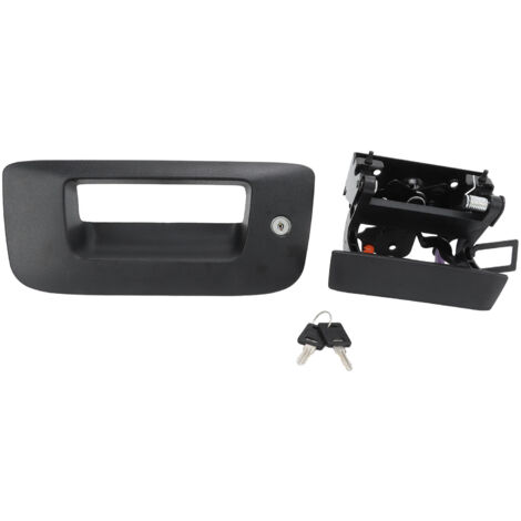 Juego de cerradura y dial para manija de portón trasero de ABS negro 22755305 Compatible con Silverado Sierra 1500-2500-3500 2008-2014 (1/5)