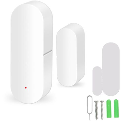 Sensor WiFi inteligente para puertas/ventanas para una vida inteligente - Modelo blanco (69,5 x 24 mm) con notificaciones push
