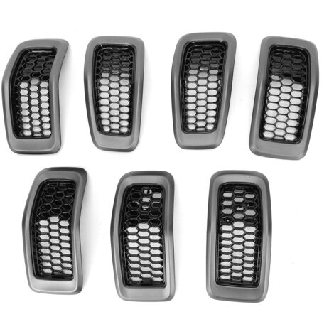 Parrilla de borde ABS de 7 piezas para Jeep Cherokee 2014-2018: Protección y estilo. (1/5)