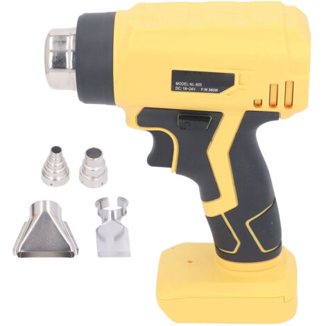 Pistola de aire caliente inalámbrica NL-605 de 360 W con 4 boquillas, 400 ℃, para baterías de litio. (1/5)