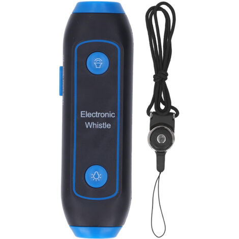 Silbato electrónico sin contacto con LED, 3 tonos y 3 volúmenes, para deportes y acampada, color azul. (1/5)