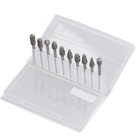 Juego de 10 cinceles de carburo de tungsteno de doble carrera para desbastar y grabar en metal y madera. (1/5)