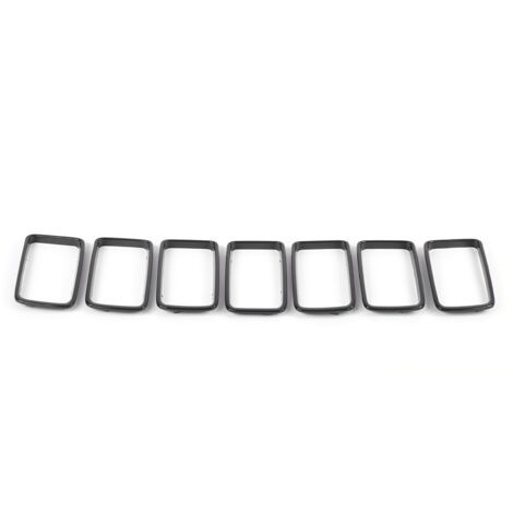 Juego de 7 piezas embellecedoras de parrilla delantera de ABS negro brillante para Grand Cherokee 2014-2016 - Inserto protector decorativo (1/5)
