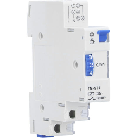 Interruptor temporizador mecánico TM-ST7 con control de intervalo ajustable de 7 minutos.