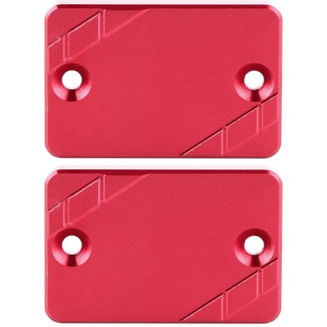 Juego de 2 tapas de aluminio para el depósito de líquido de frenos para Honda CB300F CBR500R CB500F CB500X - Rojo (1/5)