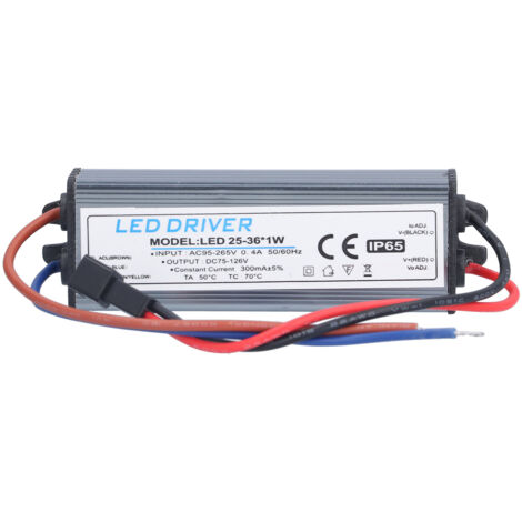 Fuente de alimentación LED para lámparas DIY [25-36x1W] [300mA] AC95-265V DC75-126V IP65
