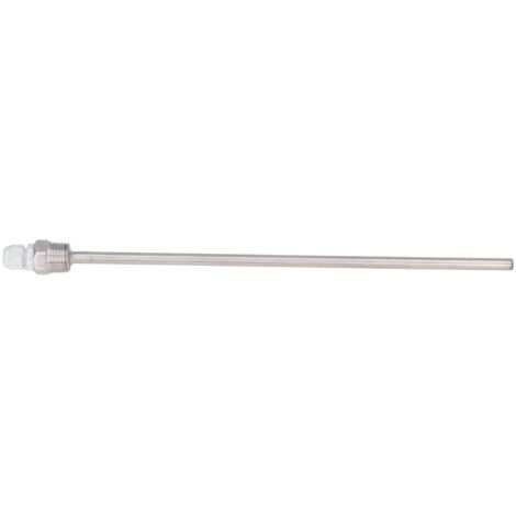 Termopozo para sensor solar térmico, acero inoxidable, IP68, 300 mm con tapa de ABS.