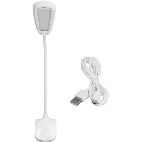 Lámpara de pie LED recargable por USB con clip, brazo flexible y control táctil de 3 velocidades para lectura y oficina. (1/5)