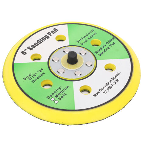 Disco de lijado universal de ABS de 150 mm/6 pulgadas con 6 orificios de succión para una abrasión eficiente. (1/5)