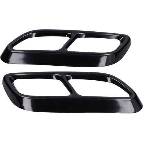 2 embellecedores de boquilla Quadrachord para Cadillac CT5 2020 - Negro brillante, acero inoxidable (1/5)