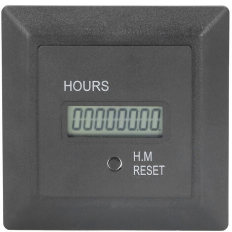 Reloj temporizador digital con contador de horas, 72x72 mm, ABS, 0-999999 horas, 59 minutos, 100-240 V CA, uso industrial. (1/5)