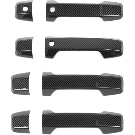 Juego de 4 protectores de manijas de puerta exteriores de ABS estilo carbono resistentes a los arañazos para Mitsubishi Triton L200 2023-2024 (1/5)