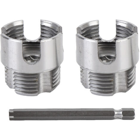 Roscas de roscado G1 para PVC/PPR con punta hexagonal de 1/4" – 2 herramientas para tuberías internas/externas (1/5)