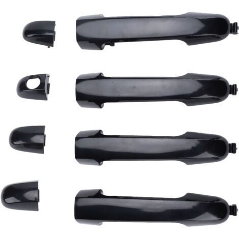 Juego de 4 manijas exteriores para puertas, color negro brillante, con cerradura - 82651-2H000