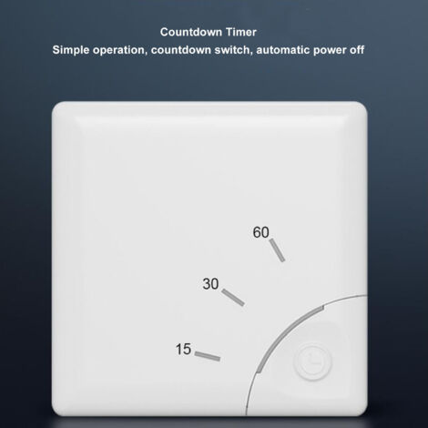 Interruptor temporizador de pared con temporizador automático de 15/30/60 minutos para ventilador, luz y electrodomésticos 100-265V