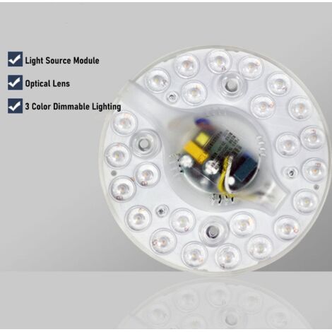 Panel LED de repuesto para ventilador de techo - 4,9 pulgadas - Luz magnética de montaje empotrado con 3 temperaturas de color