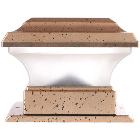 Farola solar exterior impermeable con luz cálida para valla de jardín.
