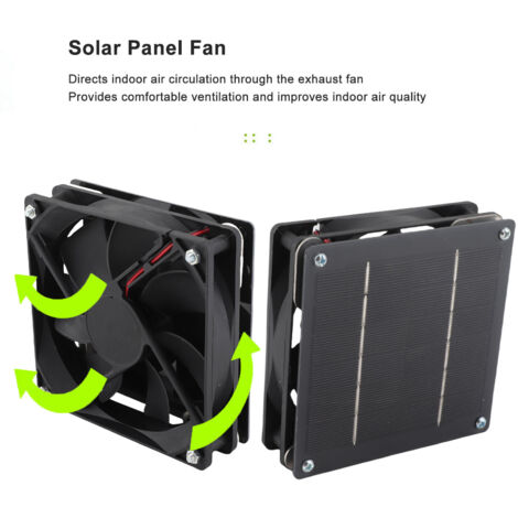 Ventilador extractor solar integrado con panel monocristalino de 3 W y 6 V y ángulo ajustable. (1/5)