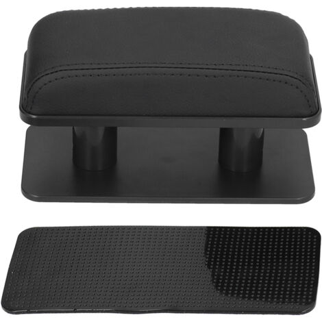 Almohadilla ergonómica para reposabrazos de coche con soporte ajustable en dos niveles, antifatiga, antideslizante, ABS PU negro (1/5)